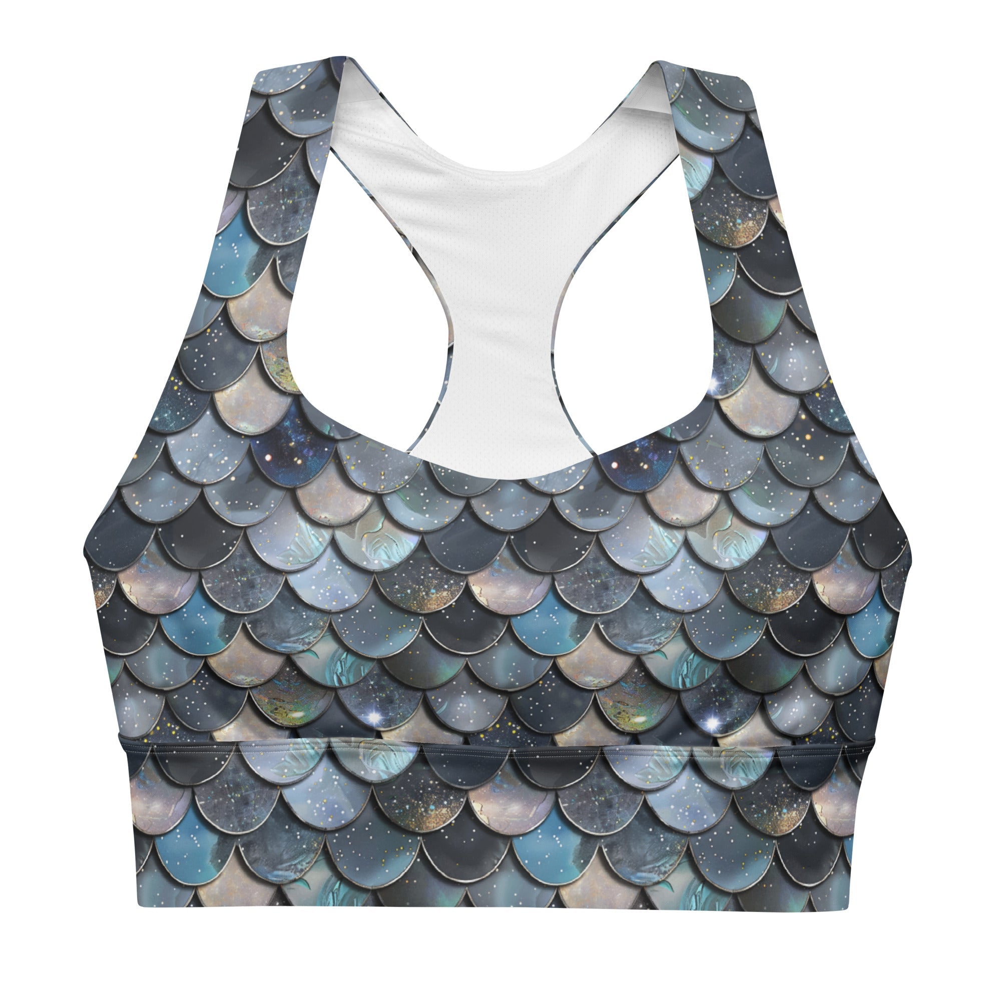 Mermaid Scales Collection Eco Sports Bra Top -  - ["Blue Lagoon Mermaid","mermaid","swim","women"]