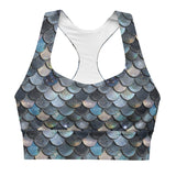 Mermaid Scales Collection Eco Sports Bra Top -  - ["Blue Lagoon Mermaid","mermaid","swim","women"]