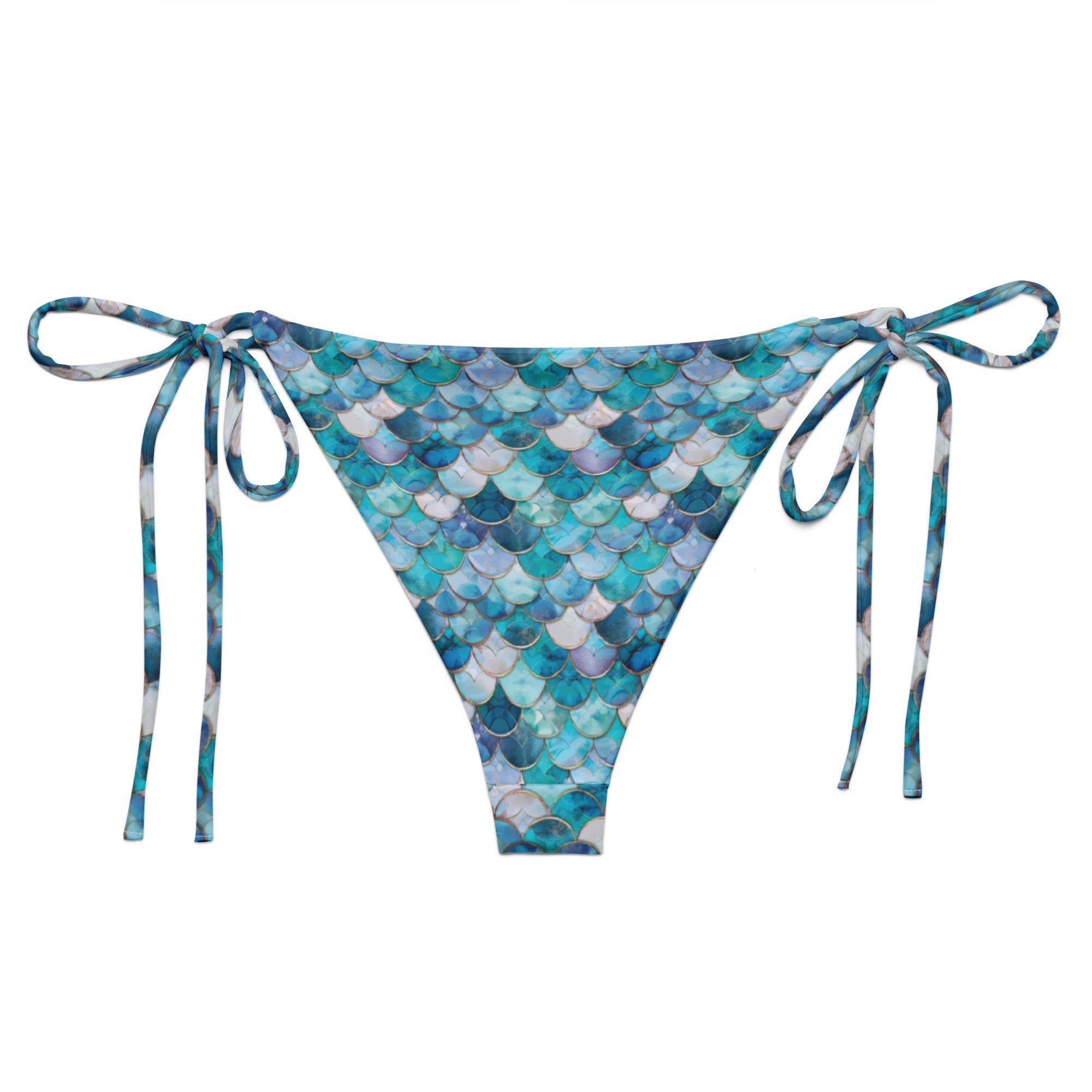 Mermaid Scales Collection Eco String Bikini Bottom -  - ["Blue Lagoon Mermaid","mermaid","swim","women"]