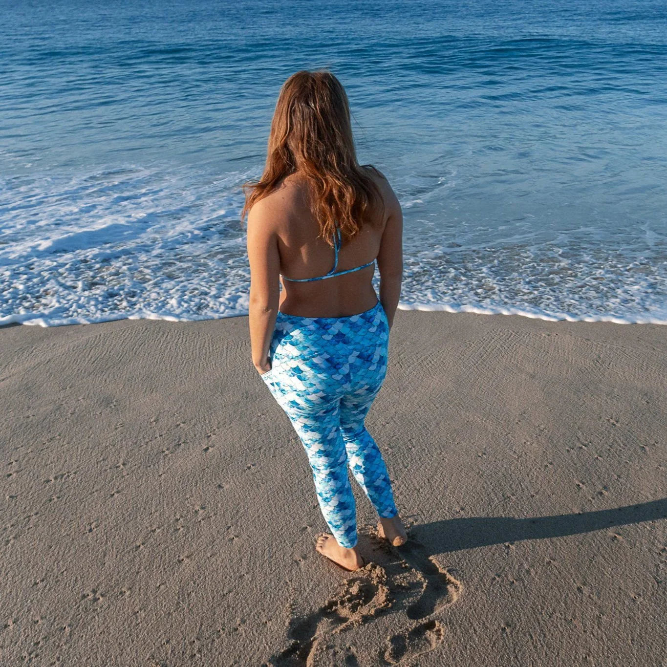 Mermaid Scales Collection Eco Swim Leggings With Pockets - 