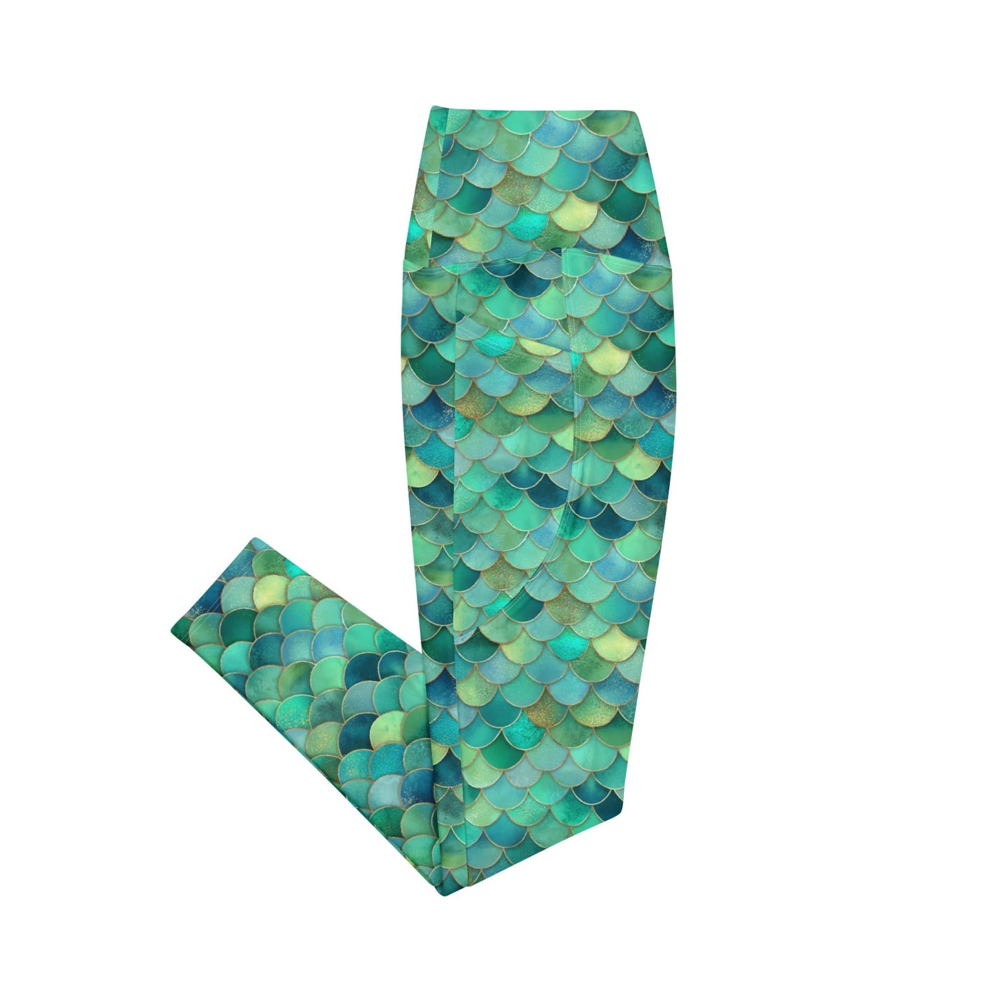 Mermaid Scales Collection Eco Swim Leggings With Pockets - 
