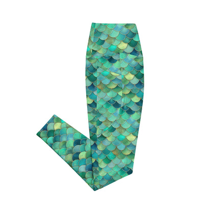Mermaid Scales Collection Eco Swim Leggings With Pockets - 