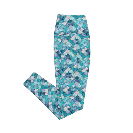 Mermaid Scales Collection Eco Swim Leggings With Pockets - 