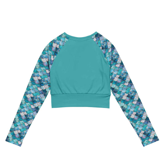 Mermaid Scales Collection Eco Cropped Rash Guard Solid - 