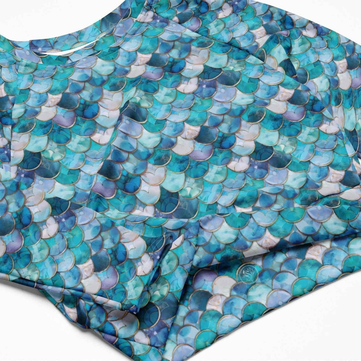 Mermaid Scales Collection Eco Cropped Rash Guard - 