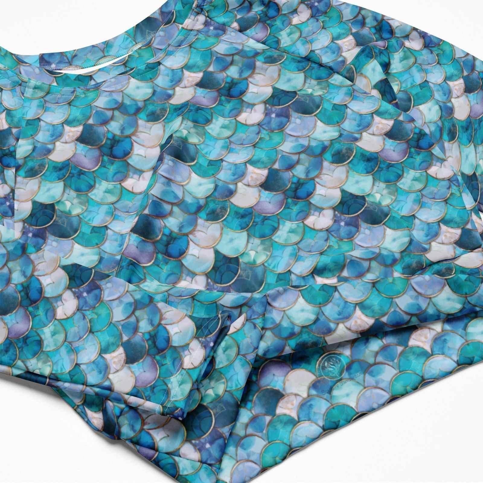 Mermaid Scales Collection Eco Cropped Rash Guard - 