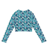 Mermaid Scales Collection Eco Cropped Rash Guard -  - ["Blue Lagoon Mermaid","mermaid","rash guard","women"]