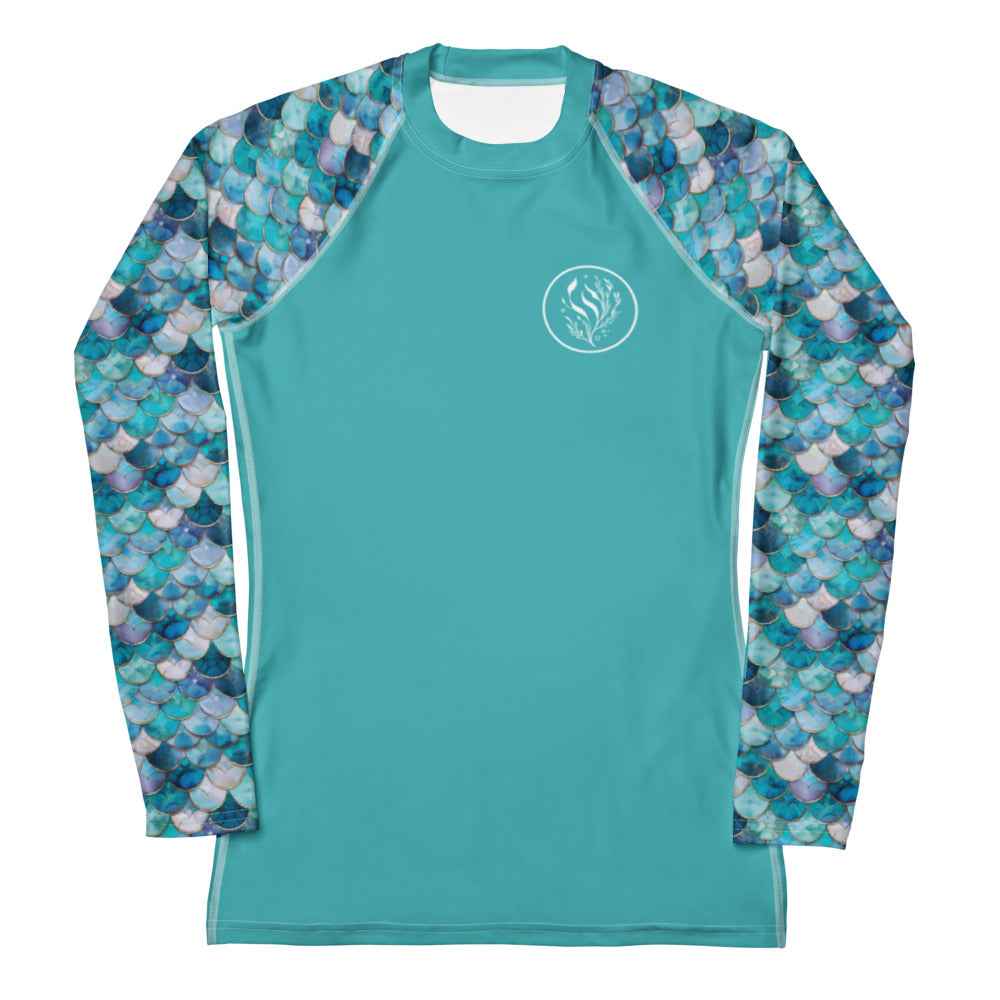 Mermaid Scales Collection Women's Rash Guard Solid - 