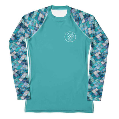 Mermaid Scales Collection Women's Rash Guard Solid - 