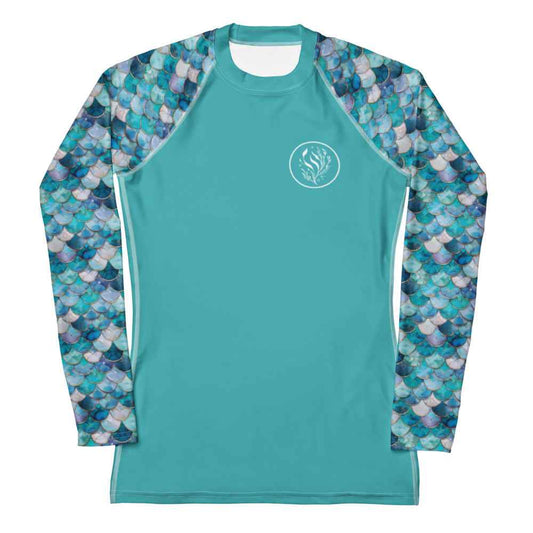 Mermaid Scales Collection Women's Rash Guard Solid - 