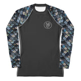 Mermaid Scales Collection Women's Rash Guard Solid -  - ["Blue Lagoon Mermaid","mermaid","rash guard","women"]