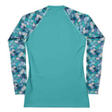 Mermaid Scales Collection Women's Rash Guard Solid -  - ["Blue Lagoon Mermaid","mermaid","rash guard","women"]