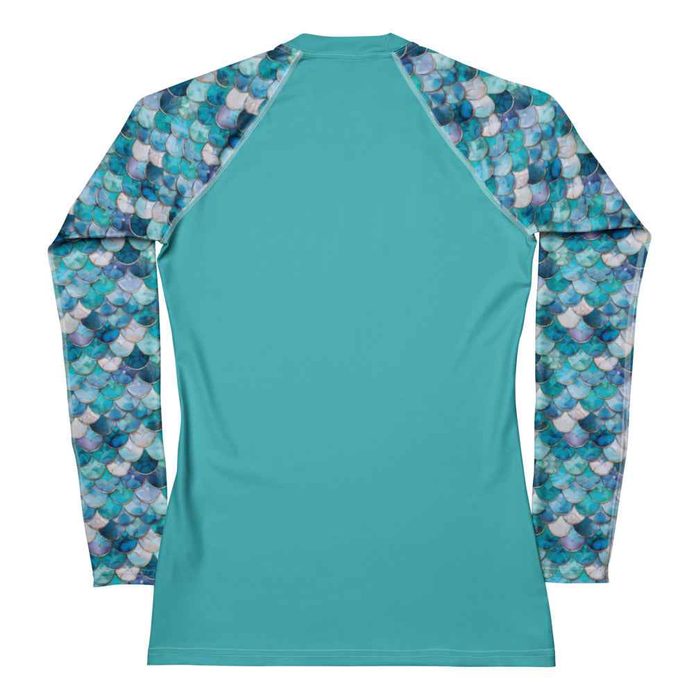 Mermaid Scales Collection Women's Rash Guard Solid - 