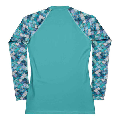 Mermaid Scales Collection Women's Rash Guard Solid - 
