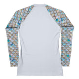 Mermaid Scales Collection Women's Rash Guard Solid -  - ["Blue Lagoon Mermaid","mermaid","rash guard","women"]