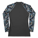 Mermaid Scales Collection Women's Rash Guard Solid -  - ["Blue Lagoon Mermaid","mermaid","rash guard","women"]