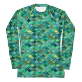Mermaid Scales Collection Women's Rash Guard -  - ["Blue Lagoon Mermaid","mermaid","rash guard","women"]