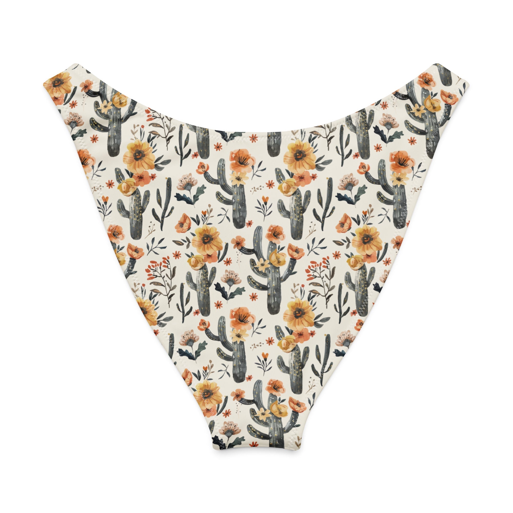 Cactus Sunflower Eco High-Leg Cheeky Bikini Bottom -  - ["cactus","swim","women"]