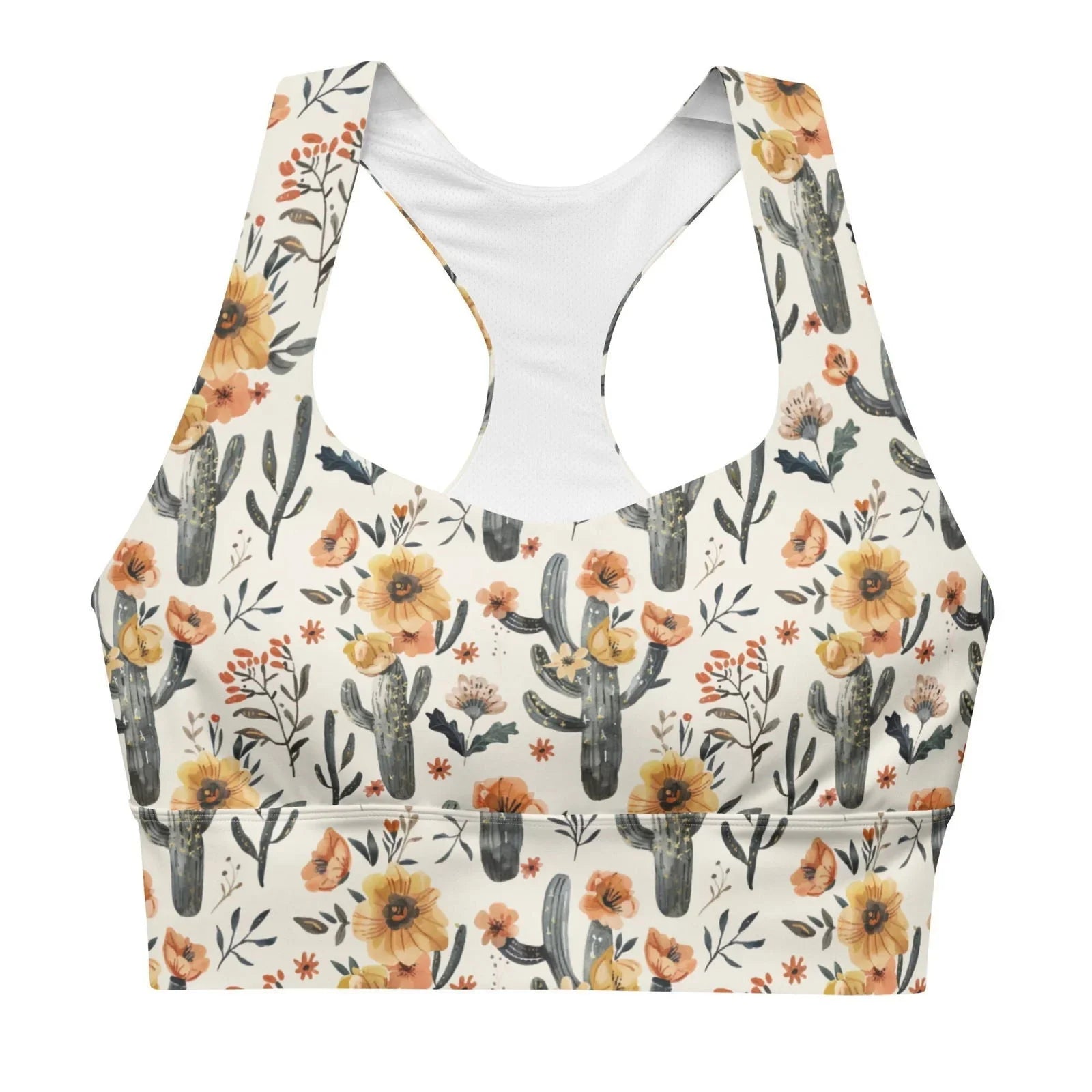 Cactus Sunflower Eco Sports Bra Top - 
