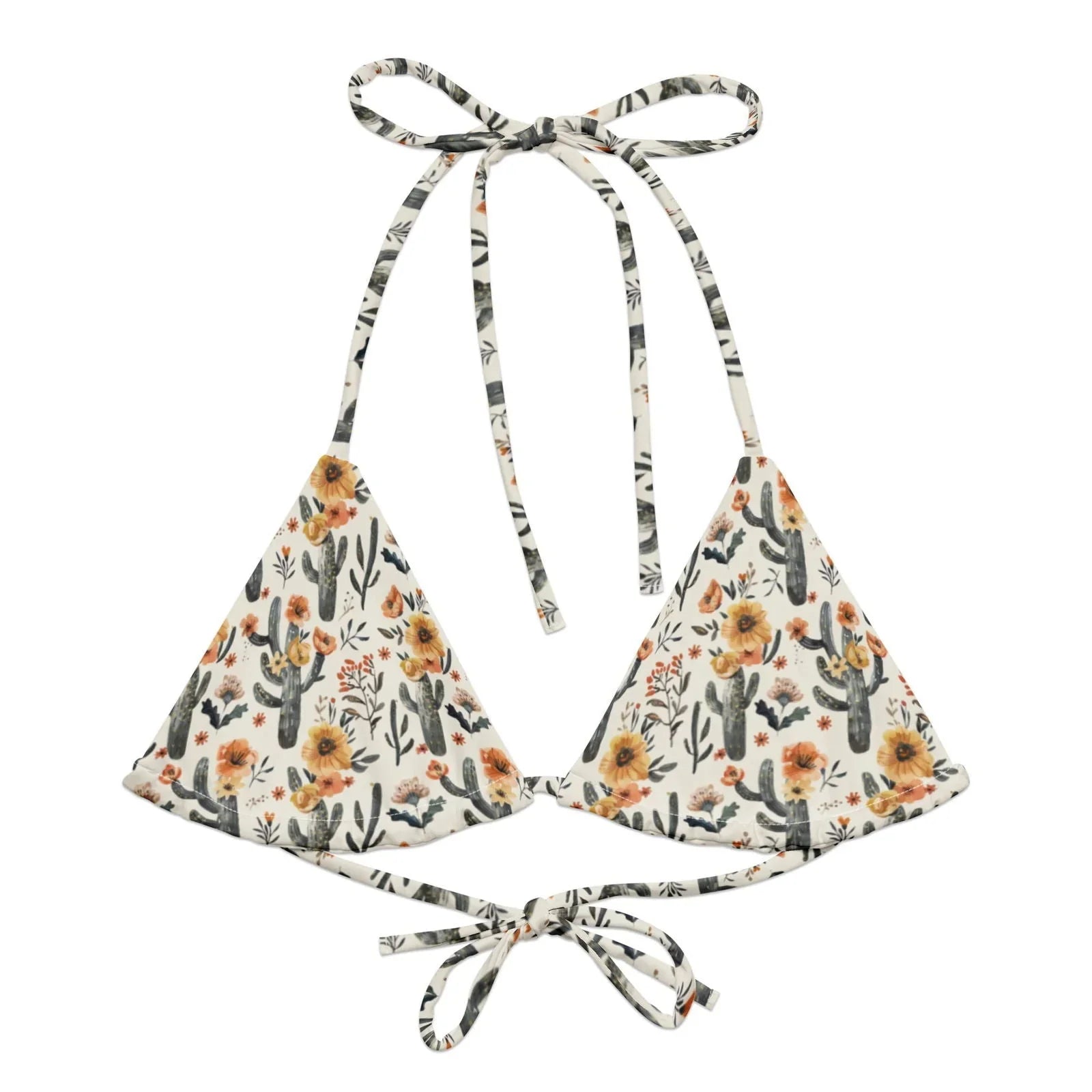 Cactus Sunflower Eco String Bikini Top - 