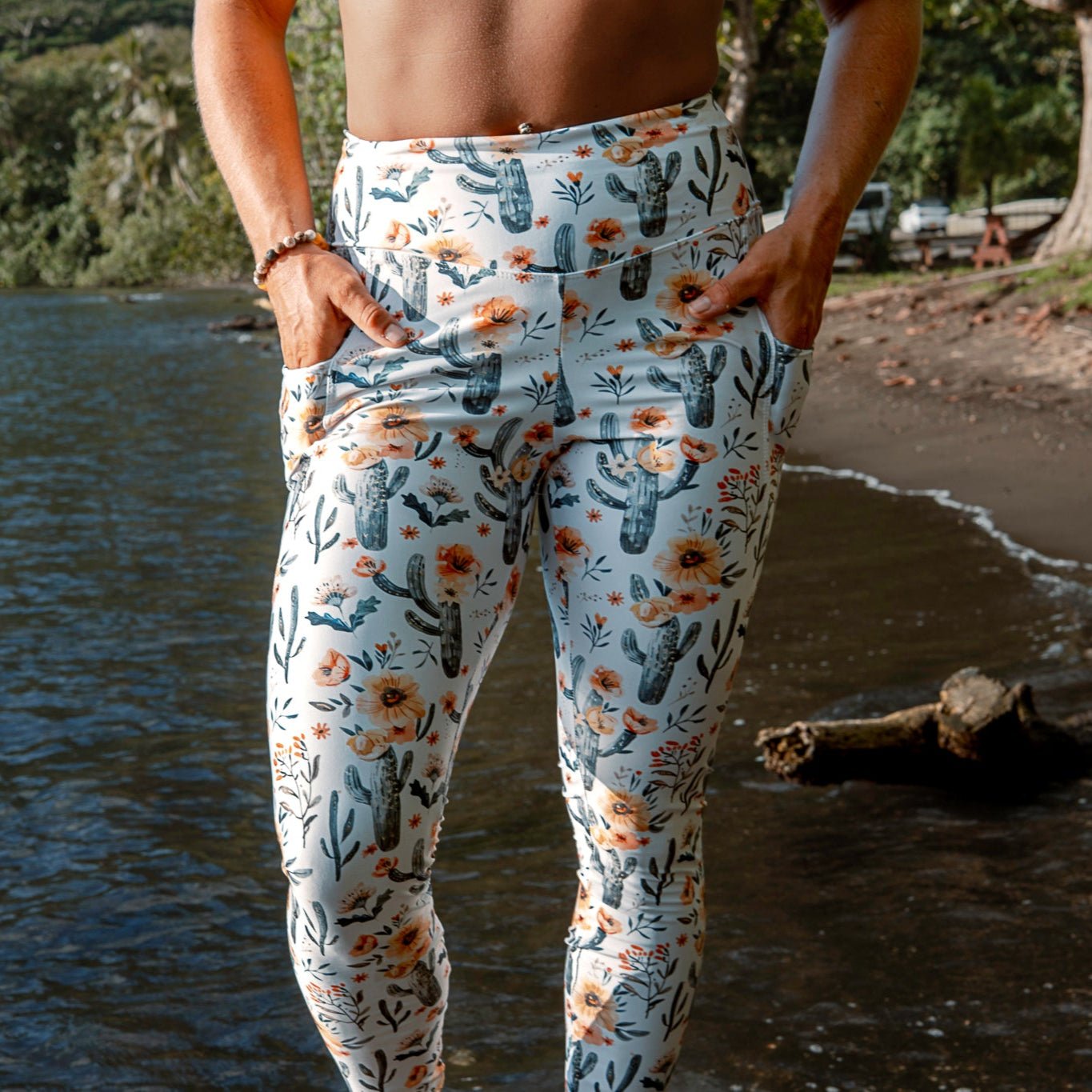 Cactus Sunflower Eco Swim Leggings With Pockets - 