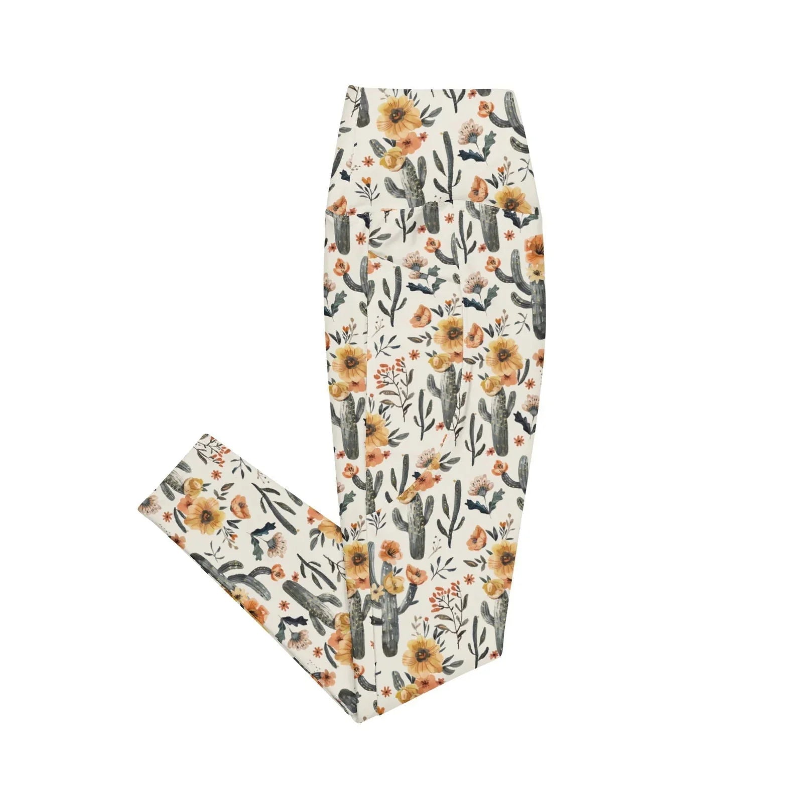 Cactus Sunflower Eco Swim Leggings With Pockets - 