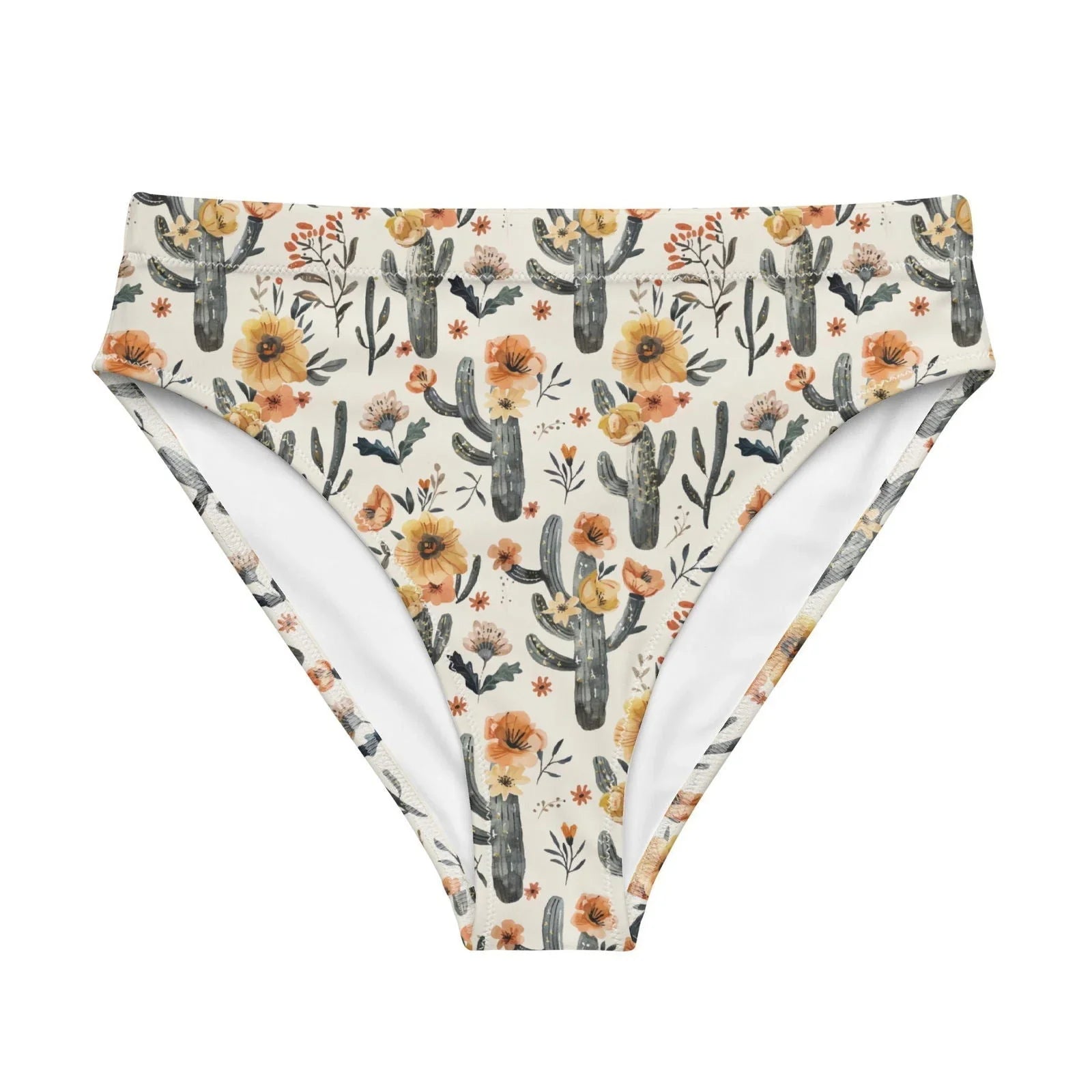Cactus Sunflower High-Waisted Bikini Bottom -  - ["cactus","swim","women"]