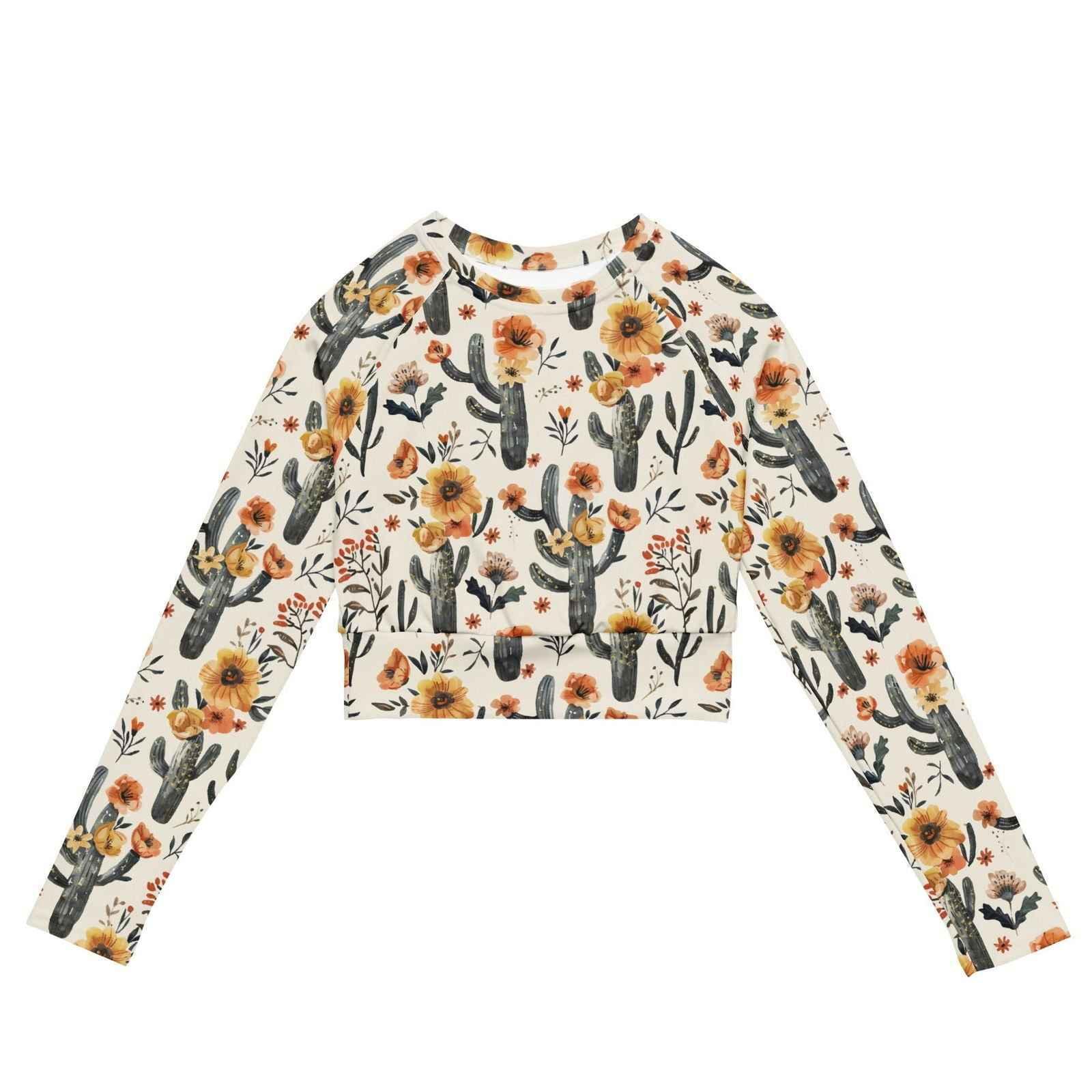 Cactus Sunflower Eco Cropped Rash Guard - 