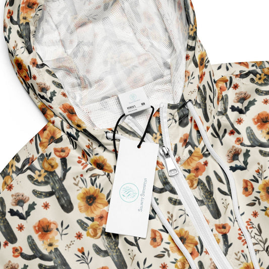 Cactus Sunflower Women’s Cropped Windbreaker - 