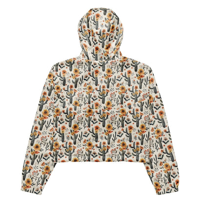 Cactus Sunflower Women’s Cropped Windbreaker - 