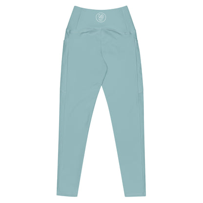 Solid Color Eco Swim Leggings With Pockets - 