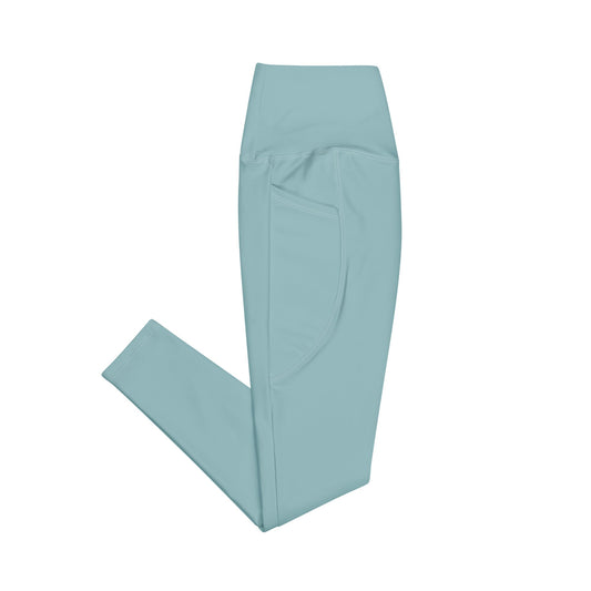 Solid Color Eco Swim Leggings With Pockets - 