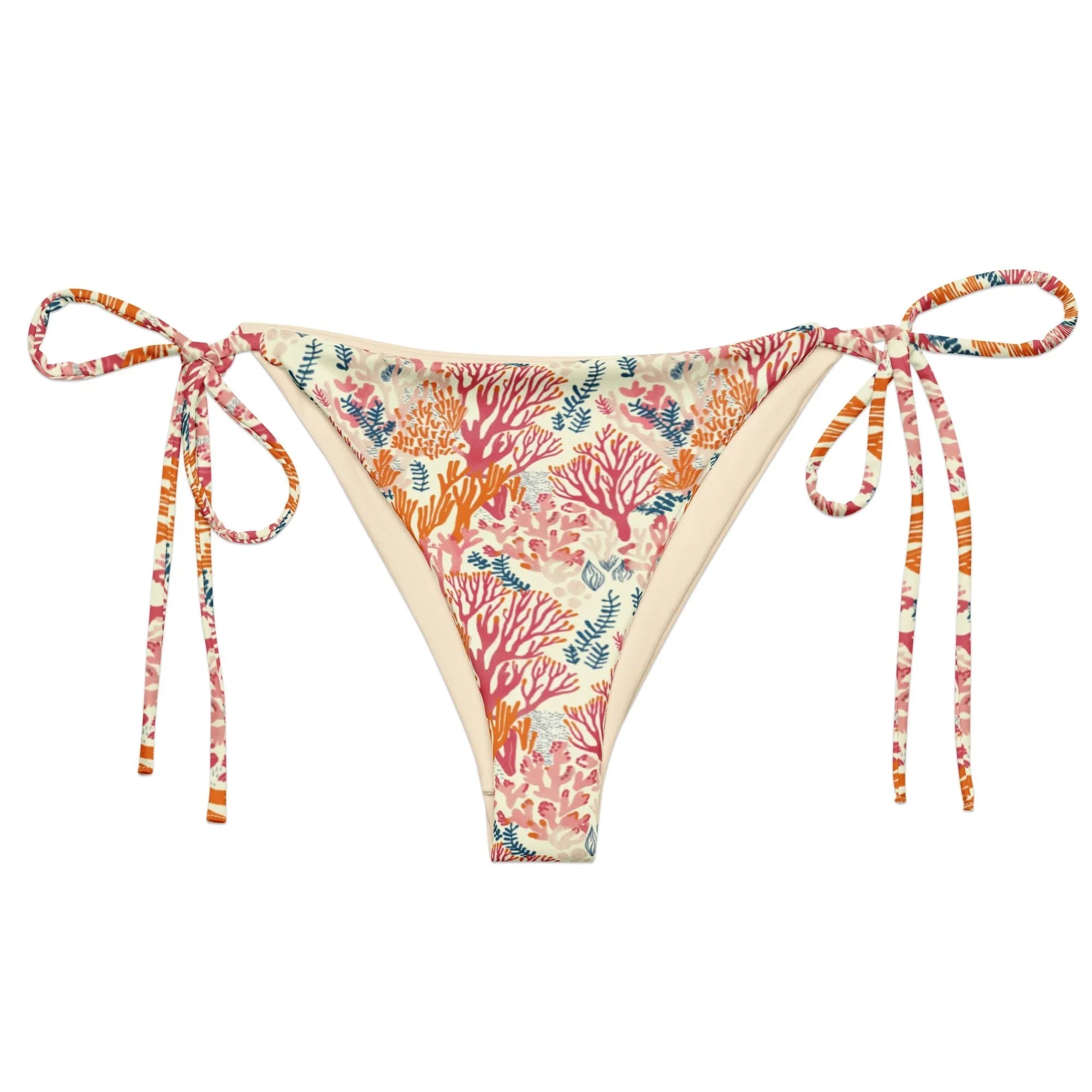 Oceanic Sea Turtle Eco String Bikini Bottom -  - ["coral","Oceanic Sea Turtle","swim","turtle","women"]