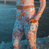 Coral Reef Eco Swim Leggings With Pockets -  - ["coral","Coral Reef","leggings","women"]