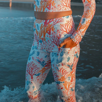 Coral Reef Eco Swim Leggings With Pockets - 