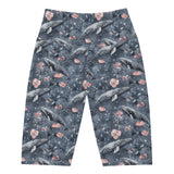 Dusky Gray Whale 8" Inch Dive Shorts -  - ["Dusky Gray Whale","Short","whale","women"]