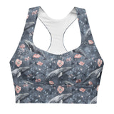 Dusky Gray Whale Eco Sports Bra Top -  - ["Dusky Gray Whale","swim","whale","women"]