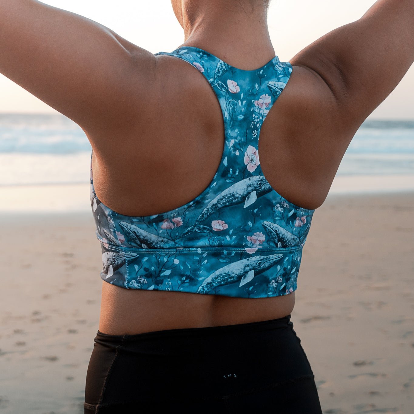 Dusky Gray Whale Eco Sports Bra Top - 