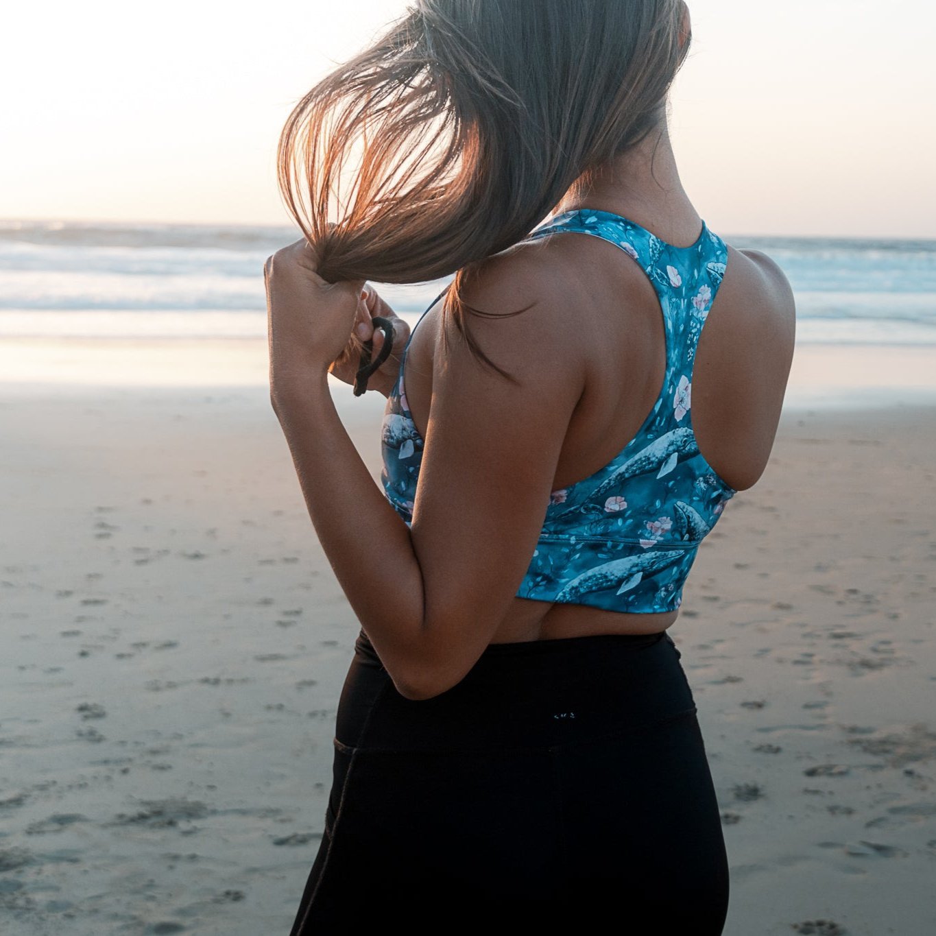 Dusky Gray Whale Eco Sports Bra Top - 