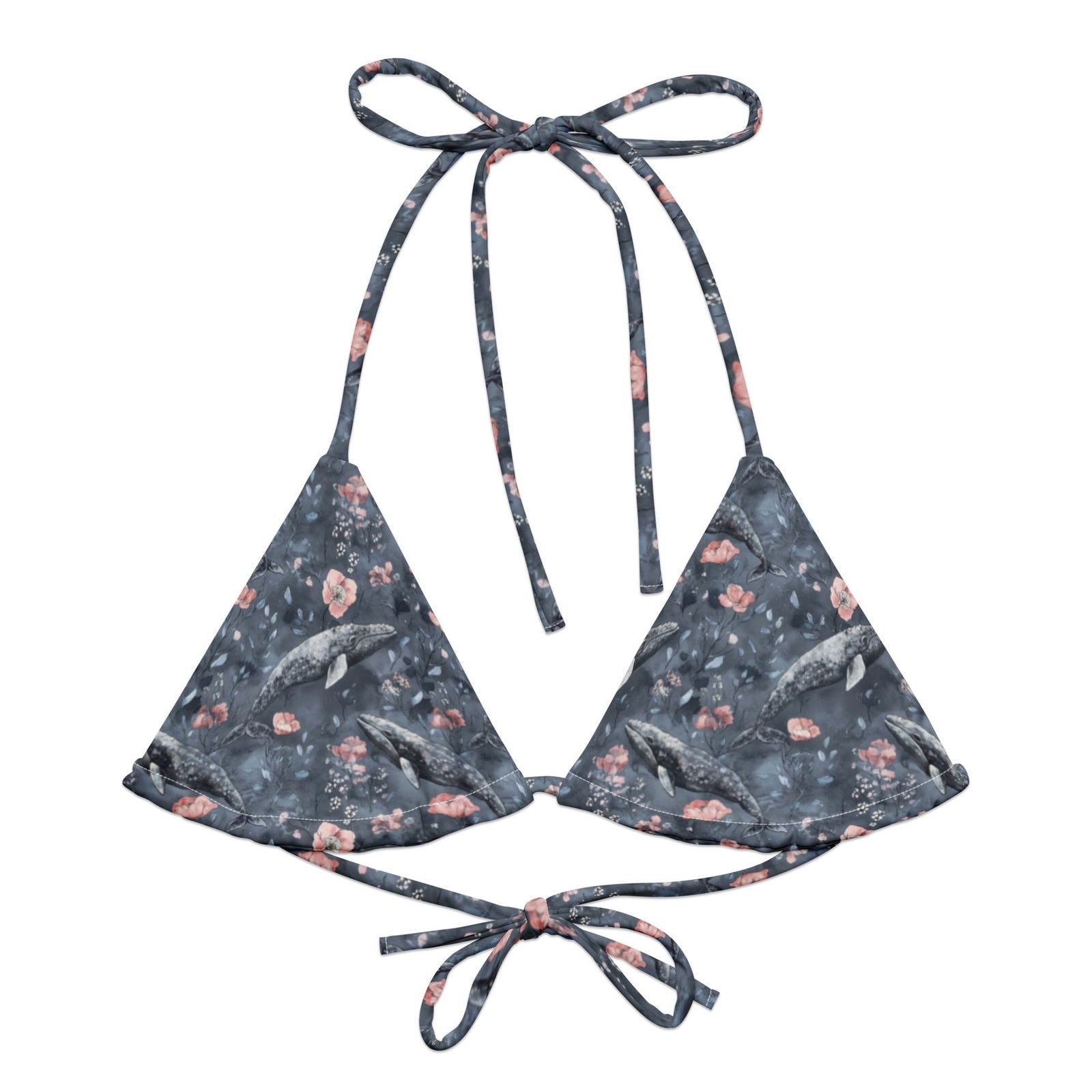 Dusky Gray Whale Eco String Bikini Top - 