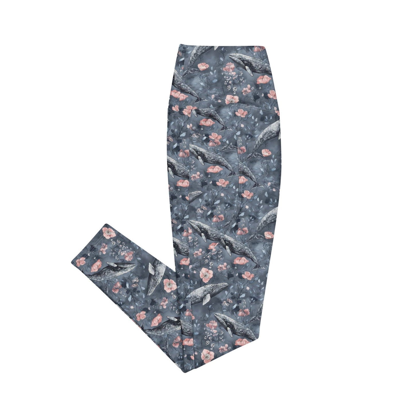 Dusky Gray Whale Eco Swim Leggings With Pockets - 