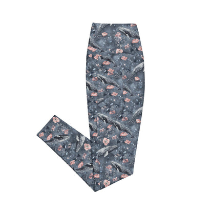 Dusky Gray Whale Eco Swim Leggings With Pockets - 
