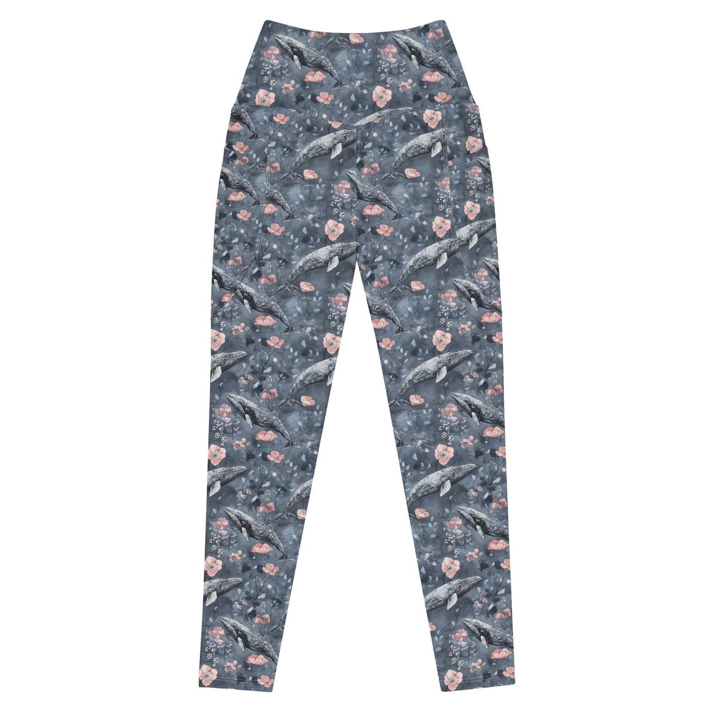 Dusky Gray Whale Eco Swim Leggings With Pockets - 