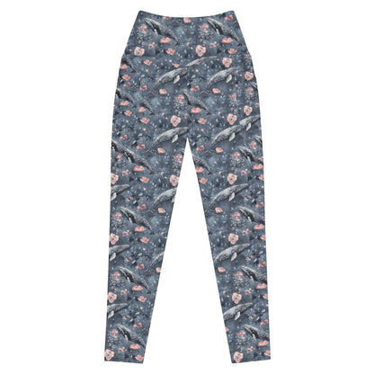 Dusky Gray Whale Eco Swim Leggings With Pockets - 