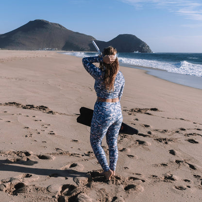 Dusky Gray Whale Eco Swim Leggings With Pockets - 