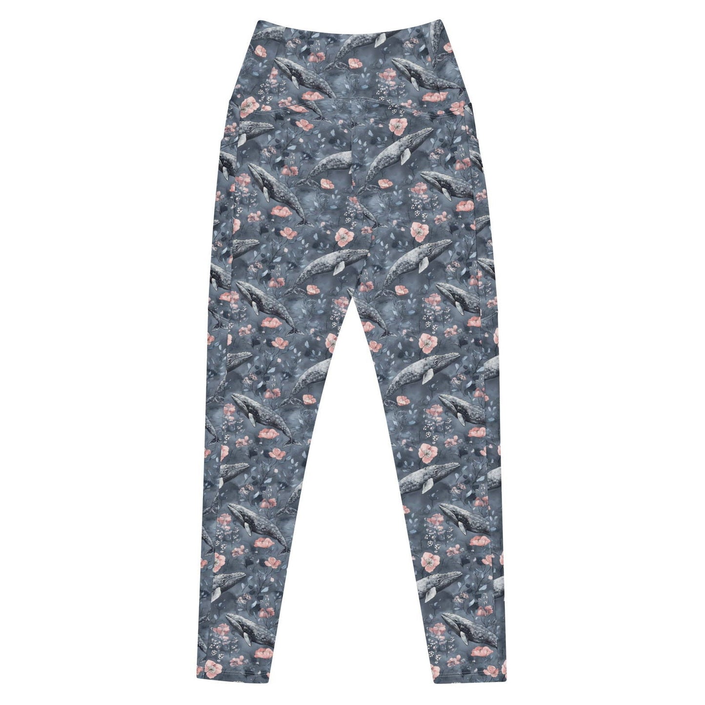 Dusky Gray Whale Eco Swim Leggings With Pockets - 