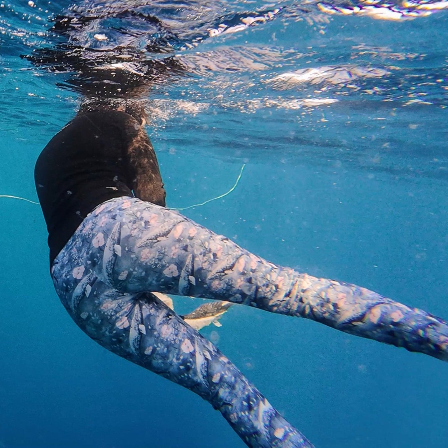 Dusky Gray Whale Eco Swim Leggings With Pockets - 