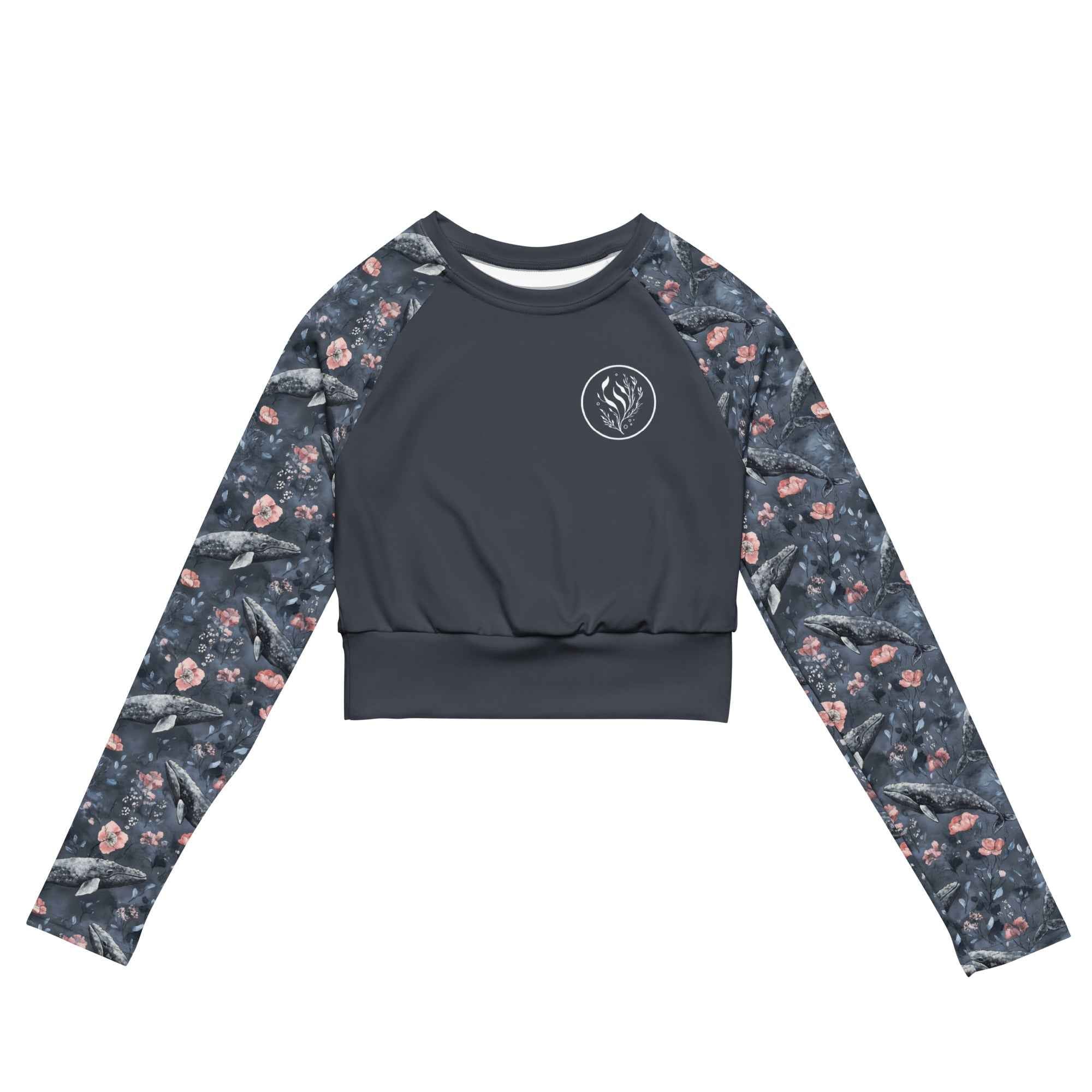 Moonlight Manta Eco Cropped Rash Guard Solid -  - ["Moonlight Manta","rash guard","ray","Wildlife","women"]