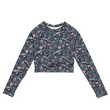 Dusky Gray Whale Eco Cropped Rash Guard -  - ["Dusky Gray Whale","rash guard","whale","women"]