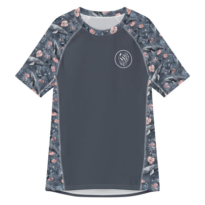 Dusky Gray Whale Men’s Short Sleeve Swim Shirt - 